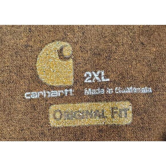 Carhartt Pocket Tee 2XL Brown Work Wear Short Sleeve Outdoor Shirt Logo Durable - Picture 5 of 9